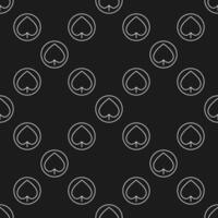 Spades Playing Card Suit round thin line seamless pattern vector