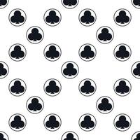 Circle with Clubs Suit solid seamless pattern or background vector
