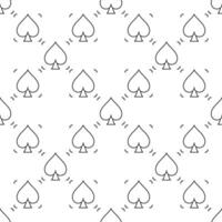 Spades Playing Card Suit simple outline seamless pattern vector