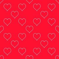 Hearts Playing Card Suit thin line minimal seamless pattern vector