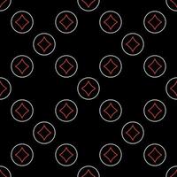 Diamonds Playing Card Suit in Circle outlne seamless pattern vector