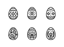 Easter Egg, Floral Pattern, Bow Tie Line Icons vector