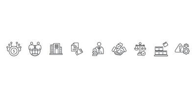 IPO icons set isolated on White Background Flat style design vector