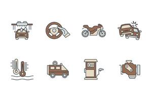Automotive Automotive pack elements for infographic web. with trend color vector