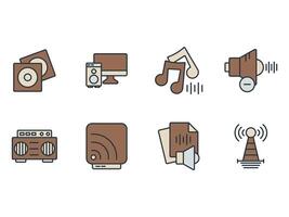 audio colours icons vector