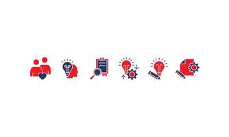 Design thinking icons set isolated on White Background vector