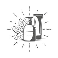 Cosmetics bottles set vector