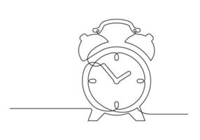 Continuous drawing of one line of an alarm clock vector