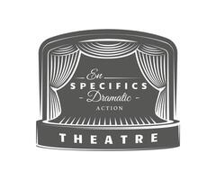 Theatre vintage logo isolated on white background vector
