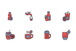Drinks icon set vector