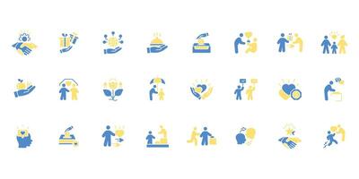 Altruism icon set.Editable stroke.linear style sign for use web vector