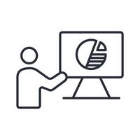 presentation icon.Editable stroke.linear style sign for use web design,logo.Symbol illustration. vector