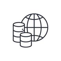 global data icon.Editable stroke.linear style sign for use web design,logo.Symbol illustration. vector