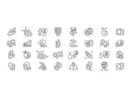 Data analytics icon set.Editable stroke.linear style sign for use web design,logo.Symbol illustration. vector