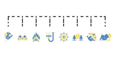 Adventure icon set.Editable stroke.linear style sign for use web vector