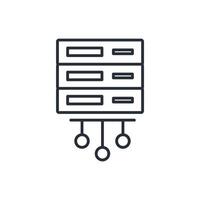 server icon.Editable stroke.linear style sign for use web design,logo.Symbol illustration. vector