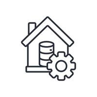 Data Warehouse icon.Editable stroke.linear style sign for use web design,logo.Symbol illustration. vector