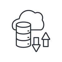 data transfer icon.Editable stroke.linear style sign for use web design,logo.Symbol illustration. vector