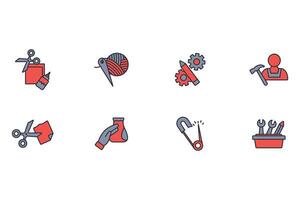 Crafting icon set vector