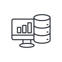 Data icon.Editable stroke.linear style sign for use web design,logo.Symbol illustration. vector