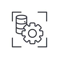 Data management icon.Editable stroke.linear style sign for use web design,logo.Symbol illustration. vector