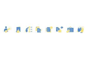 Approval icon set. Editable stroke.linear style sign for use web design,logo.Symbol illustration vector