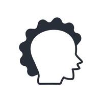 head icon. Editable stroke.linear style sign for use web design,logo.Symbol illustration. vector