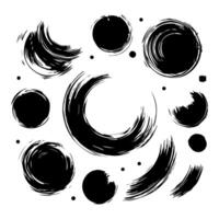 Collection of brushes with various shapes on a white background vector