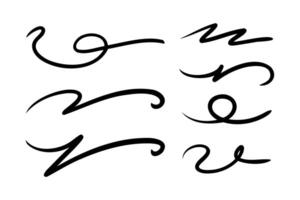Irregular strokes, underline, wave brush marks on white background. vector