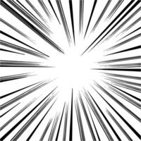 Black color action line comic effect. speed line effect on white background. vector