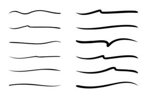 Creative line style underline collection isolated on plain white background vector