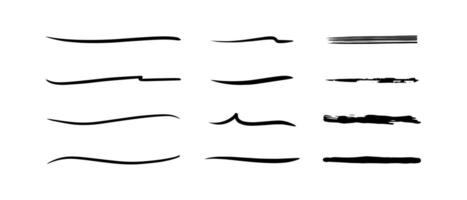 A simple underline collection on a plain white background vector