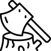 Axe Icon. Axe in tree Stump Icon vector