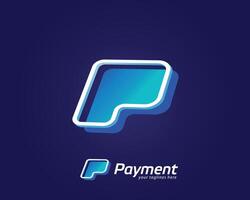 modern and simple letter p payment symbol vector
