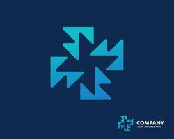 digital media or medical symbol with abstract cross and zigzag shape vector