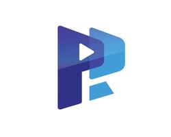 creative play media concept with initial letter PR and triangle vector