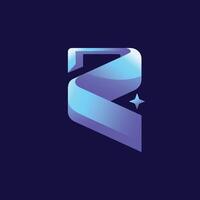 elegant and modern Initial letter R with star vector