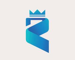 elegant and modern Initial letter R with Crown vector