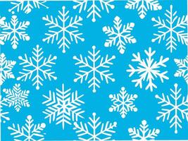 Seamless pattern of intricate white snowflakes on blue background winter design graphic art creative environment vector