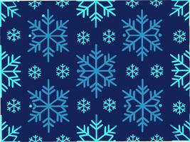 Seamless pattern of glowing digital snowflakes on dark blue background graphic design winter theme abstract view vector