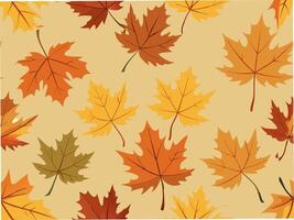 Seamless pattern of falling maple leaves in warm autumn nature graphic design aesthetic top view vector