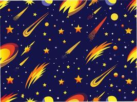 Seamless pattern of cosmic dust and meteor showers space digital art night sky aerial view universe concept vector