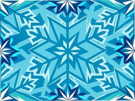 Seamless pattern of modern abstract snowflakes in cool blue tones graphic design winter environment artistic viewpoint vector