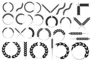 Various wheat symbols and letters vector