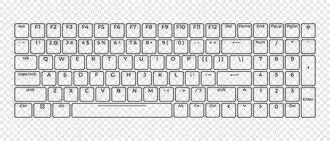 Computer keyboard button layout template with letters for graphic use, Modern computer keyboard, illustration vector