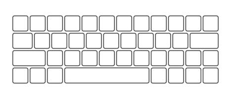 Computer keyboard button layout template for graphic use Modern computer keyboard. illustration vector