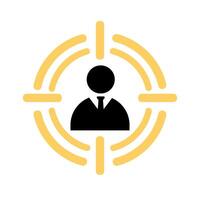 Simple target audience flat icon on white background. vector
