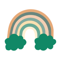 rainbow with clouds image, illustration design flat png