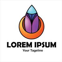 Surfing logo design with circle design around vector