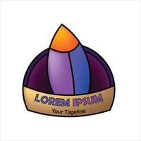 The surfing logo design in the shape of surfboard with three colors vector